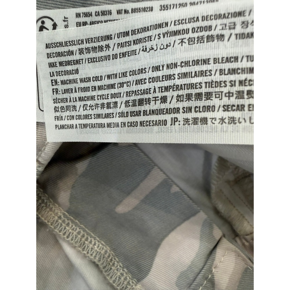 Hollister Low-Rise Baggy Camo Pants Grey Tan Camouflage Size 8R W29 Regular - Picture 5 of 6